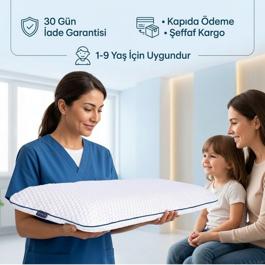 OrtoMedix Kids® Çocuk Ortopedik Visco Yastık – AirFlow | 1-9 Yaş
