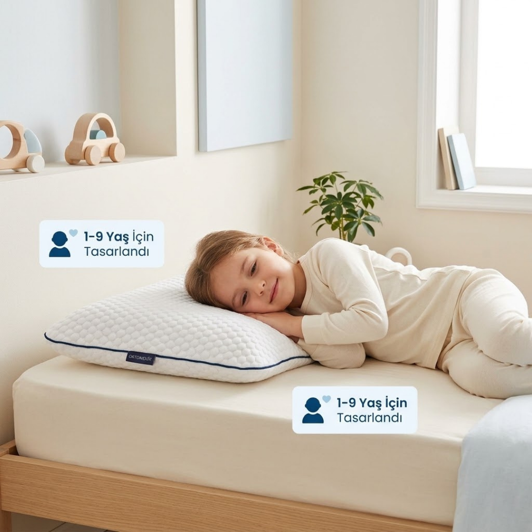 OrtoMedix Kids® Çocuk Ortopedik Visco Yastık – AirFlow | 1-9 Yaş