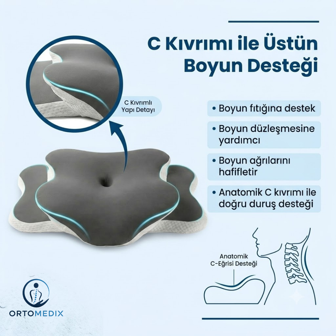 Ortomedix Ağrısız Sabahlar İçin Ortopedik Visko Kelebek Yastık  - Boyun ve Omurga Hizalama