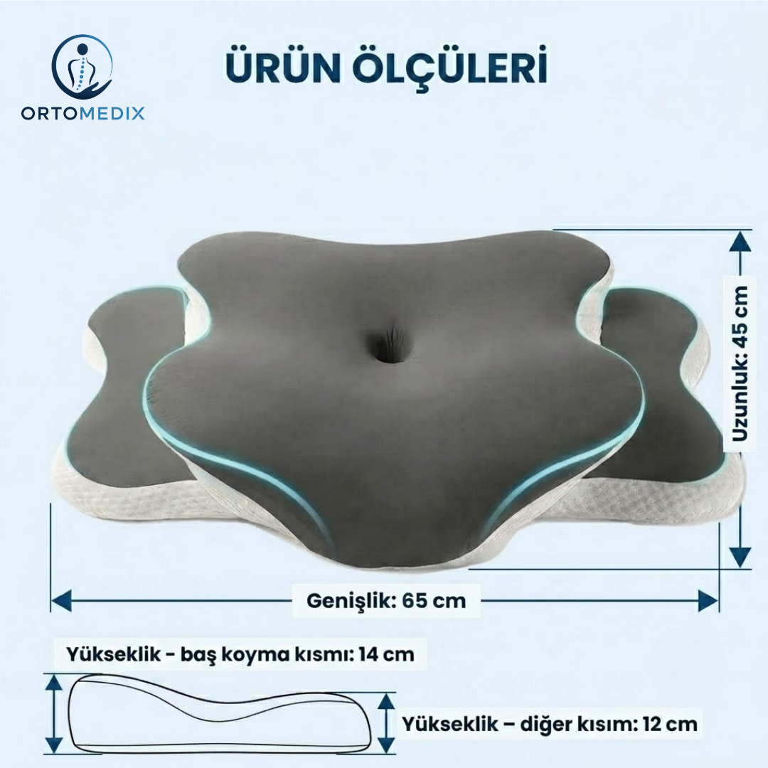 Ortomedix Ağrısız Sabahlar İçin Ortopedik Visko Kelebek Yastık  - Boyun ve Omurga Hizalama