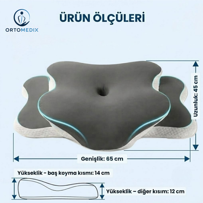 Ortomedix Ağrısız Sabahlar İçin Ortopedik Visko Kelebek Yastık  - Boyun ve Omurga Hizalama