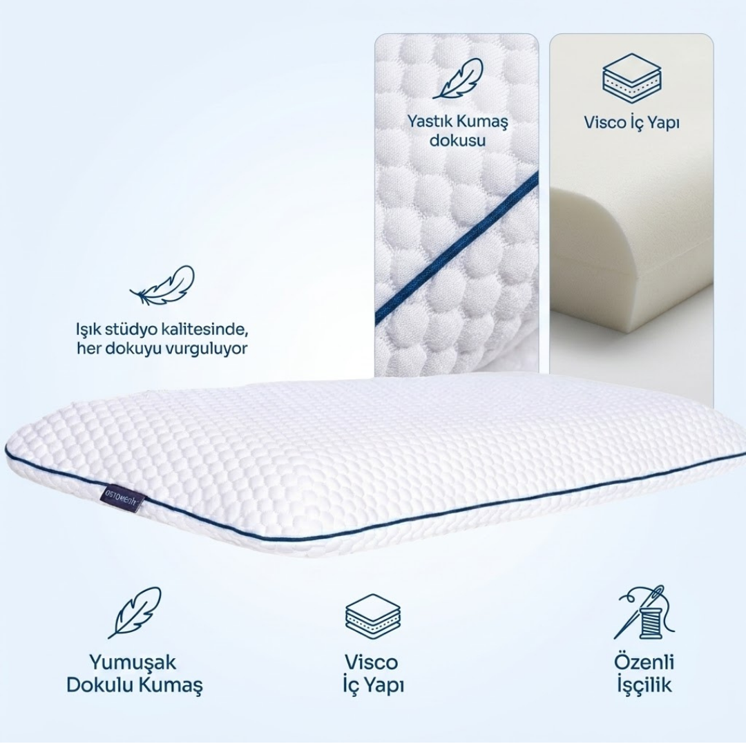 OrtoMedix Kids® Çocuk Ortopedik Visco Yastık – AirFlow | 1-9 Yaş