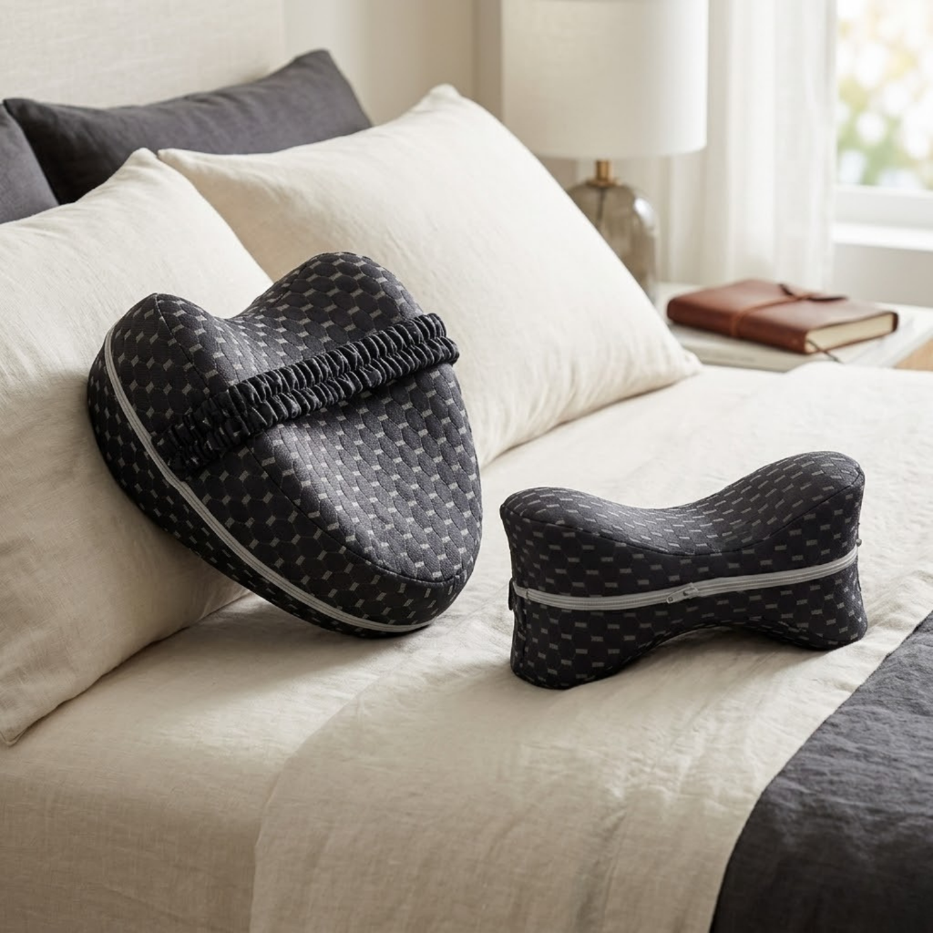 Ortomedix Memory Foam Diz Yastığı – Omurga Hizalama & Rahat Uyku Desteği