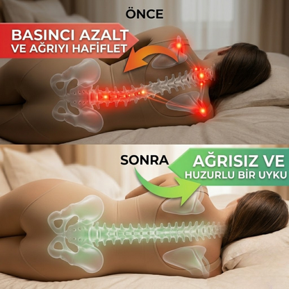 Ortomedix Memory Foam Diz Yastığı – Omurga Hizalama & Rahat Uyku Desteği