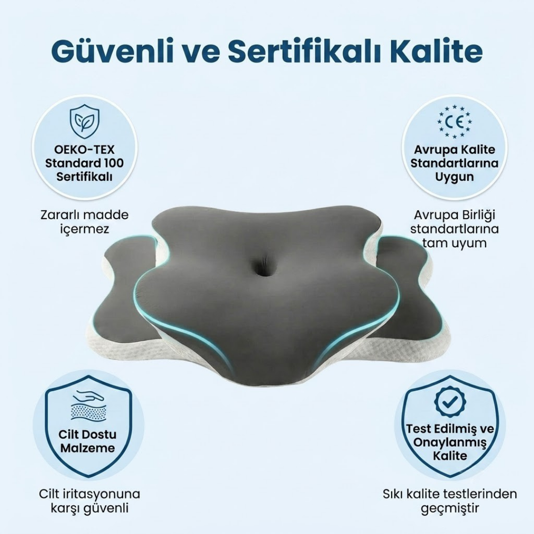 Ortomedix Ağrısız Sabahlar İçin Ortopedik Visko Kelebek Yastık  - Boyun ve Omurga Hizalama